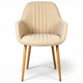Elegante stoffen stoel met houten poten